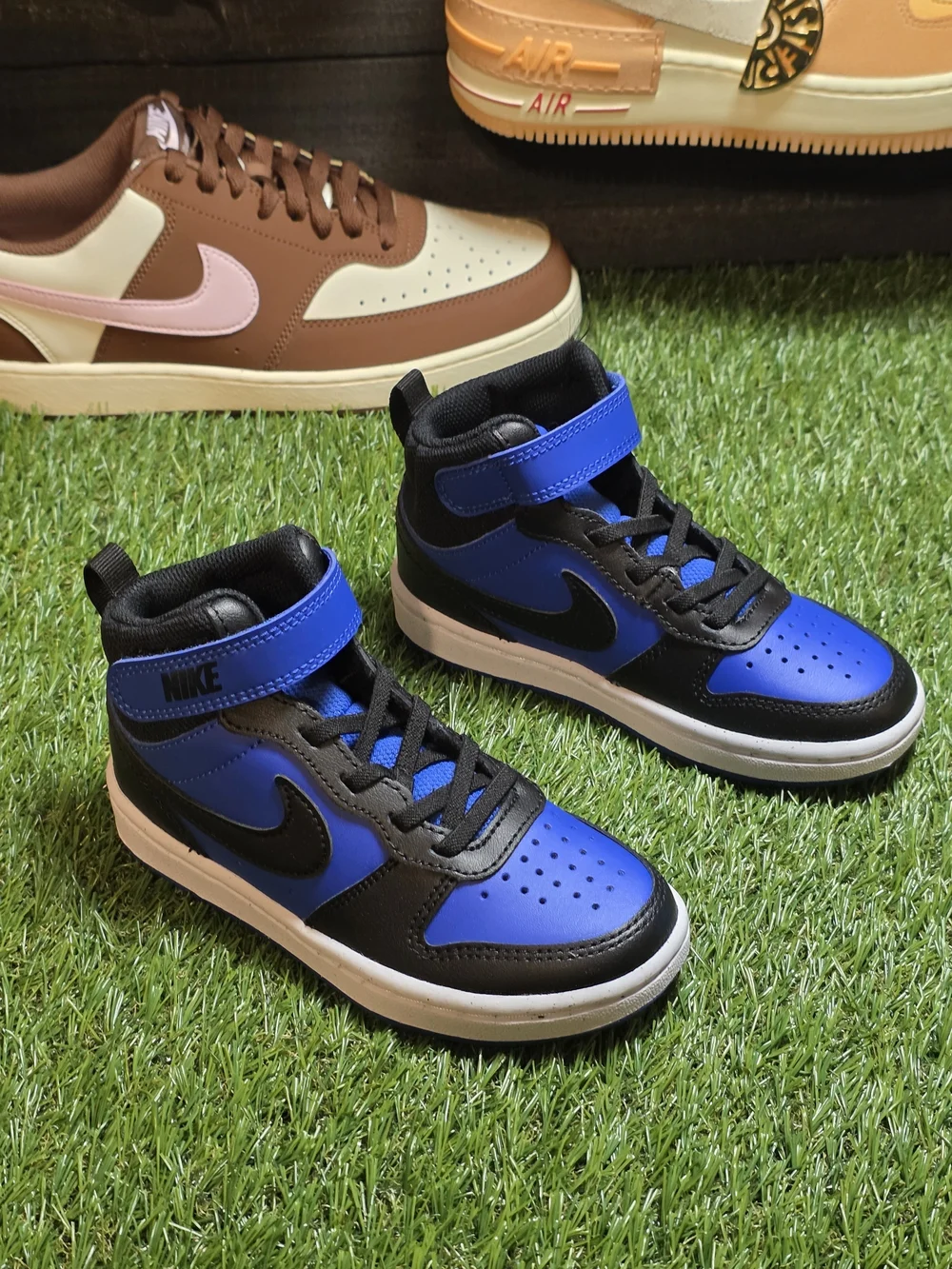 Nike Kids' High-Top Sneakers in Blue & Black